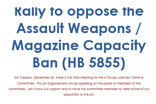 Featured image for Rally to oppose the Assault Weapons / Magazine Capacity Ban (HB 5855)